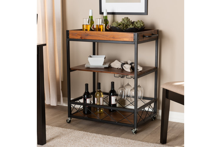 Wayfair bar cart with wine online rack